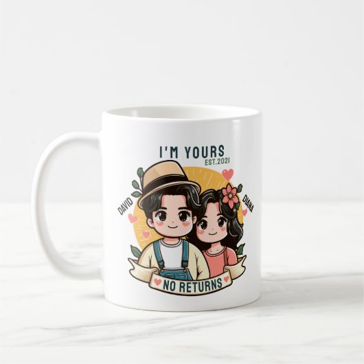 私はあなたの払い戻しなしカップルのバレンタインデーのギフト コーヒーマグカップ (左)