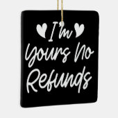 私はあなたの払い戻しなしバレンタインデーかわいい妻のギフト セラミックオーナメント (右)