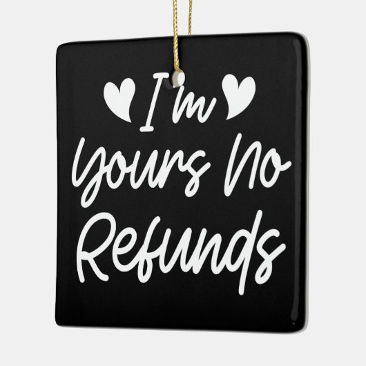私はあなたの払い戻しなしバレンタインデーかわいい妻のギフト セラミックオーナメント (左)