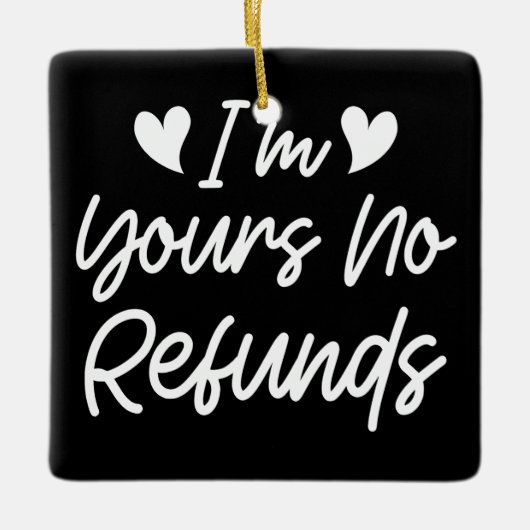 私はあなたの払い戻しなしバレンタインデーかわいい妻のギフト セラミックオーナメント (正面)