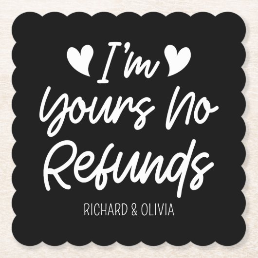 私はあなたの払い戻しなしバレンタインデーかわいい妻のギフト ペーパーコースター (正面)