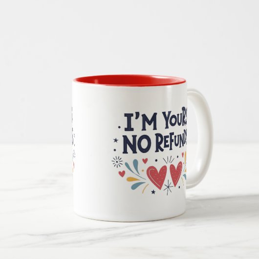 私はあなたの払い戻しなしバレンタインデーのギフト ツートーンマグカップ (正面右)