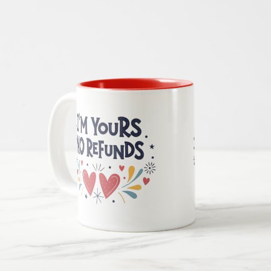 私はあなたの払い戻しなしバレンタインデーのギフト ツートーンマグカップ (正面左)