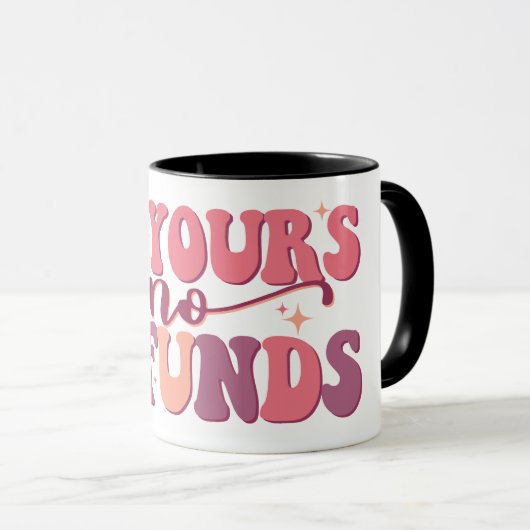 私はあなたの払い戻しなしレトロフォントおもしろいバレンタイン マグカップ (正面右)