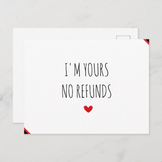 私はあなたの払い戻しなし幸せなバレンタインデー葉書 シーズンポストカード (正面/裏面)
