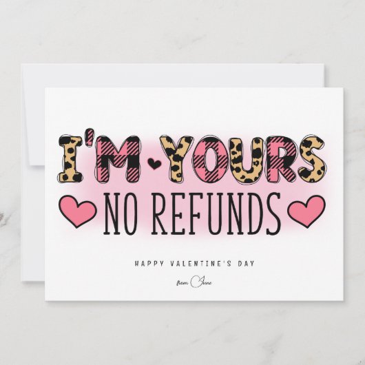 私はあなたの払い戻しは無おもしろいし、バレンタインデー シーズンカード (正面)