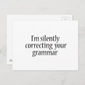 私はあなたの文法のTシャツを黙っおもしろいて直している ポストカード (正面/裏面)