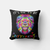 私はあなたの本当の色を見るライオン自閉症の意識の日 クッション (正面)