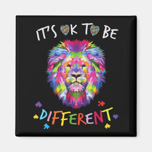 私はあなたの本当の色を見るライオン自閉症の意識の日 マグネット (正面)