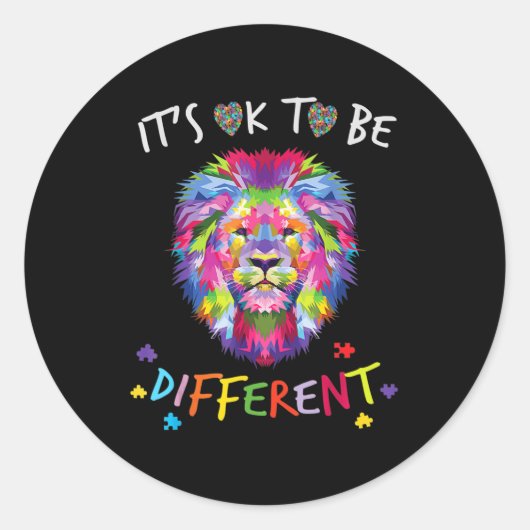 私はあなたの本当の色を見るライオン自閉症の意識の日 ラウンドシール (正面)