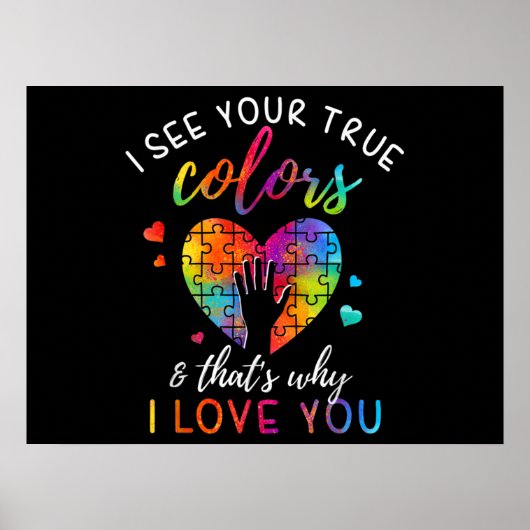 私はあなたの本当の色を見る、パズル世界自閉症 ポスター (正面)