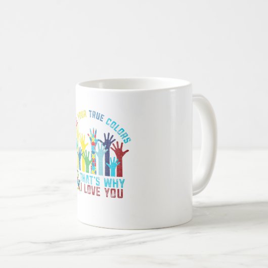 私はあなたの本来の性格自閉症の認識度を見ます コーヒーマグカップ (正面右)