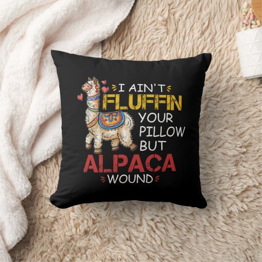 私はあなたの枕をフラフィンではなく、アルパカの傷 クッション (ブランケット)