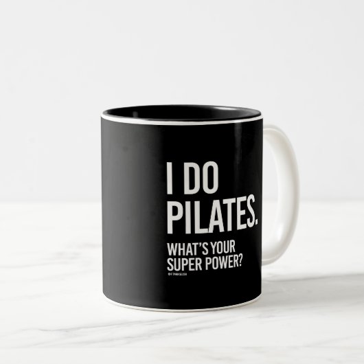 私はあなたの極度のパワー女の子Fiはします-である   何Pilatesをか ツートーンマグカップ (正面右)