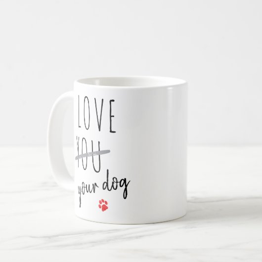 私はあなたの犬のバレンタインデーおもしろいが大好き コーヒーマグカップ (正面左)