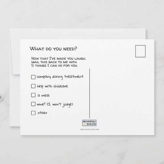 私はあなたの癌感じ漫画のハガキおもしろいーを知っている (裏面)