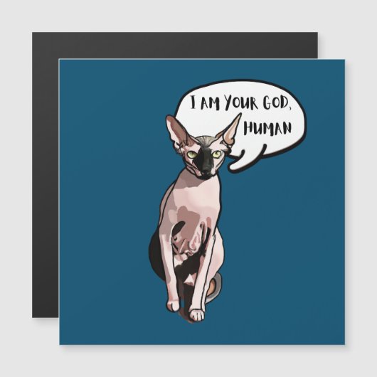 私はあなたの神であり、すべてのスフィンクス猫好きのための人間 (正面/裏面)