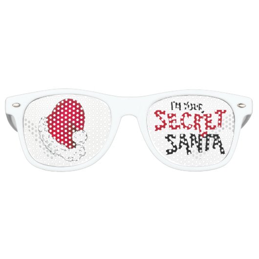 私はあなたの秘密サンタクロース赤いクリスマスホリデーハット レトロサングラス (正面)