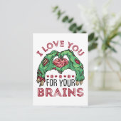 私はあなたの脳ゾンビバレンタインデーのために愛している ポストカード (スタンド正面)