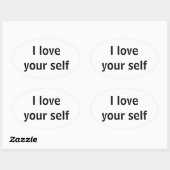 私はあなたの自分を愛している 楕円形シール (シート)
