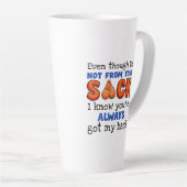 私はあなたの袋から出ていないが、私はあなたが持っていることを知っている カフェラテマグ (右アングル)