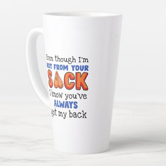 私はあなたの袋から出ていないが、私はあなたが持っていることを知っている カフェラテマグ (左アングル)