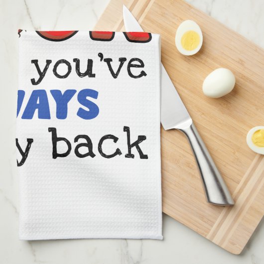 私はあなたの袋から出ていないが、私はあなたが持っていることを知っている キッチンタオル (四つ折り)