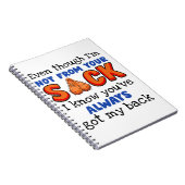 私はあなたの袋から出ていないが、私はあなたが持っていることを知っている ノートブック (右側)