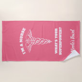 私はあなたの超出力のケリュケイオンはである何ナースです ビーチタオル (正面)