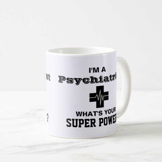 私はあなたの軍事大国はである何精神科医です コーヒーマグカップ (正面右)