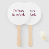 私はあなたの返金なしバレンタインデー名前ピンク ハンドファン (正面&裏面)