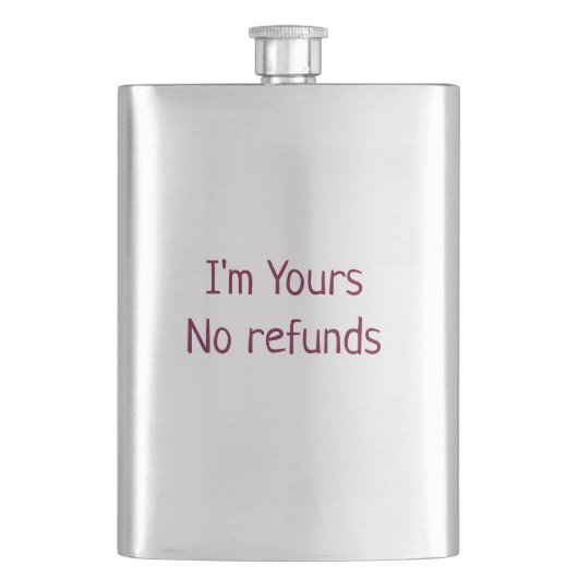 私はあなたの返金なしバレンタインデー名前ピンク フラスク (正面)