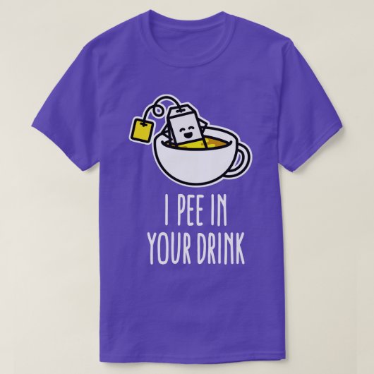 私はあなたの飲み物の茶のバッグのおもしろいティーカップのかわいいを覗く Tシャツ (デザイン正面)