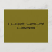 私はあなたの髪、孤児ブラック引用文、幾何学的なフォンが好き ポストカード (正面)