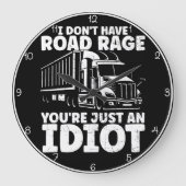 私はあなたはただの馬鹿に道路激怒していない ラージ壁時計 (正面)