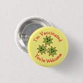私はあなたはワクチン接種を受けている死んだコビデおもしろい 缶バッジ (正面&裏面)