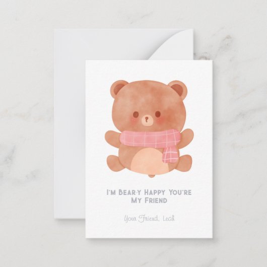 私はあなたは友達の学校のバレンタインを喜んでいる ノートカード (正面)