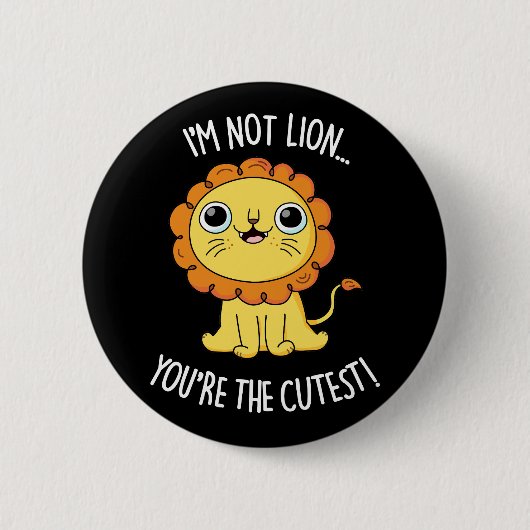 私はあなたは最も可愛いプンおもしろいダークBGではない 缶バッジ (正面)