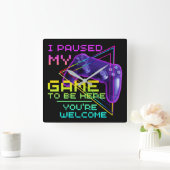 私はあなたは歓迎されるためにゲームを中断した スクエア壁時計 (ホーム)