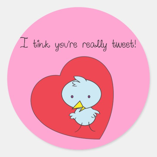 私はあなたは考え甘いステッカー ラウンドシール (正面)