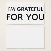 私はあなたへの白黒ギフトラベルカードに感謝 (正面&裏面)