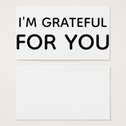 私はあなたへの白黒ギフトラベルカードに感謝 (正面&裏面)