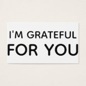 私はあなたへの白黒ギフトラベルカードに感謝 (正面)