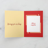 私はあなたより猫が好き赤い黄色のバレンタイン カード (内部)