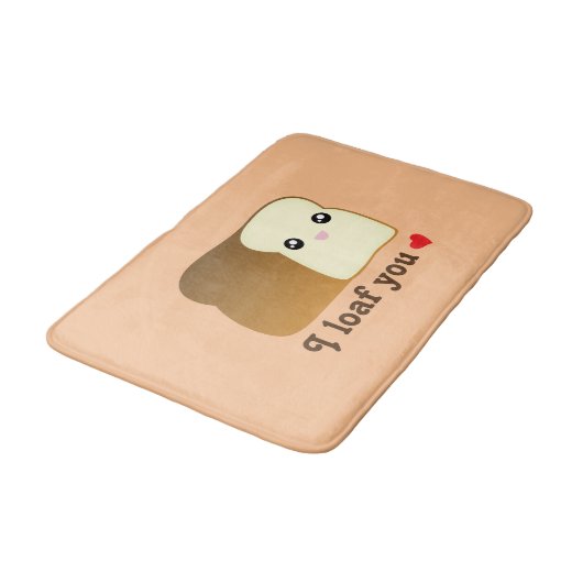 私はあなたをかわいいパンおもしろいマンガ食品パン バスマット (アングル)