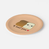 私はあなたをかわいいパンおもしろいマンガ食品パン ペーパープレート (アングル)