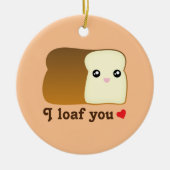 私はあなたをかわいいパン食おもしろいべパンスクリスマス セラミックオーナメント (正面)