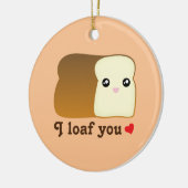 私はあなたをかわいいパン食おもしろいべパンスクリスマス セラミックオーナメント (左)