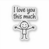 私はあなたをこんなに愛している – かわいいミニマリストKid Illuster シール (正面)