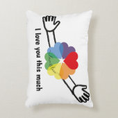 私はあなたをこんなに愛する虹のハート アクセントクッション (正面(垂直))